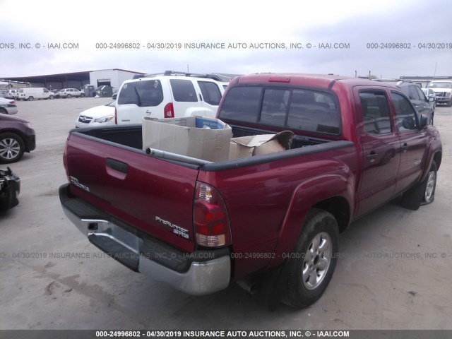 3TMJU62N08M062978 - 2008 TOYOTA TACOMA DOUBLE CAB PRERUNNER RED photo 4