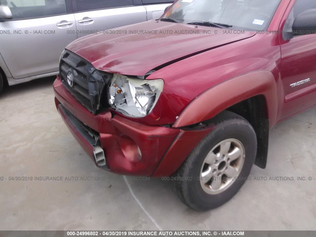 3TMJU62N08M062978 - 2008 TOYOTA TACOMA DOUBLE CAB PRERUNNER RED photo 6