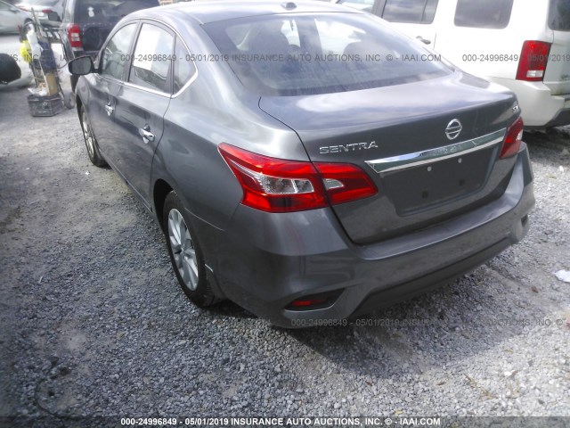 3N1AB7AP7JL624582 - 2018 NISSAN SENTRA S/SV/SR/SL GRAY photo 3