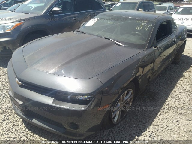 2G1FE1E35E9135453 - 2014 CHEVROLET CAMARO LS GRAY photo 2