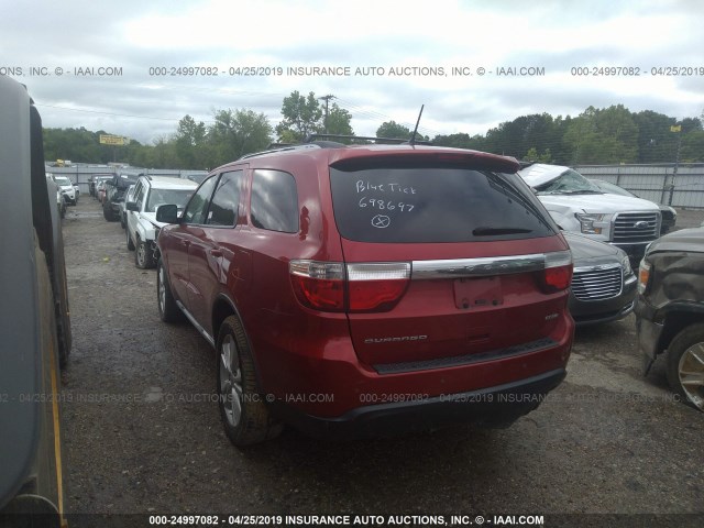 1D4RD4GG9BC698697 - 2011 DODGE DURANGO CREW RED photo 3