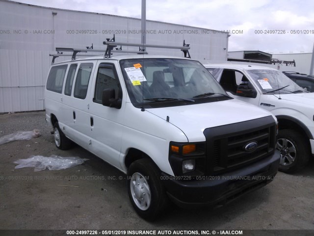 1FMNE11L49DA31209 - 2009 FORD ECONOLINE E150 WAGON WHITE photo 1