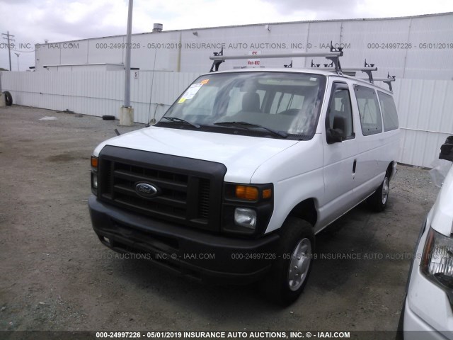 1FMNE11L49DA31209 - 2009 FORD ECONOLINE E150 WAGON WHITE photo 2