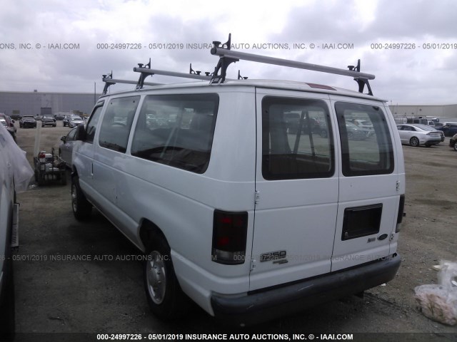 1FMNE11L49DA31209 - 2009 FORD ECONOLINE E150 WAGON WHITE photo 3