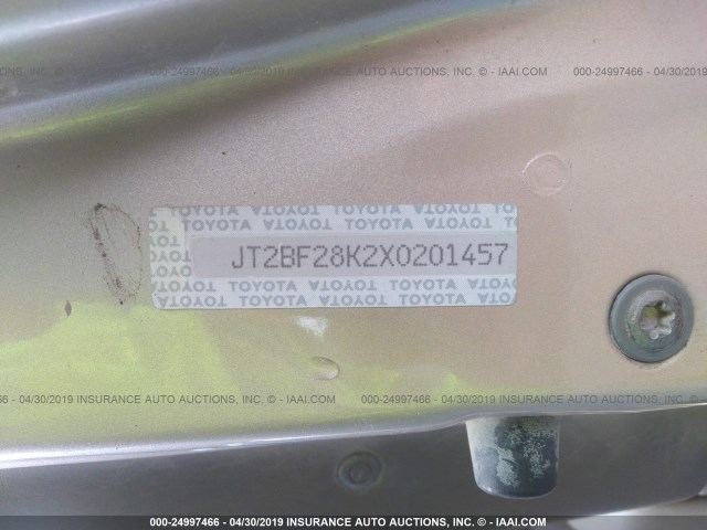 JT2BF28K2X0201457 - 1999 TOYOTA CAMRY LE/XLE GOLD photo 9