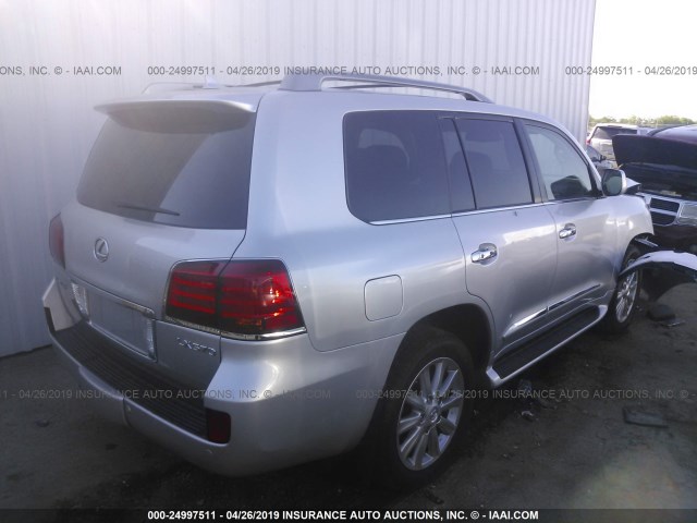 JTJHY7AX8B4067437 - 2011 LEXUS LX 570 SILVER photo 4