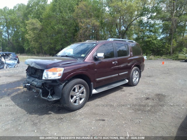 5N1BA0NE1DN610729 - 2013 NISSAN ARMADA PLATINUM BURGUNDY photo 2