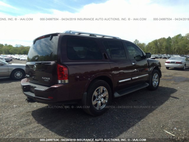 5N1BA0NE1DN610729 - 2013 NISSAN ARMADA PLATINUM BURGUNDY photo 4