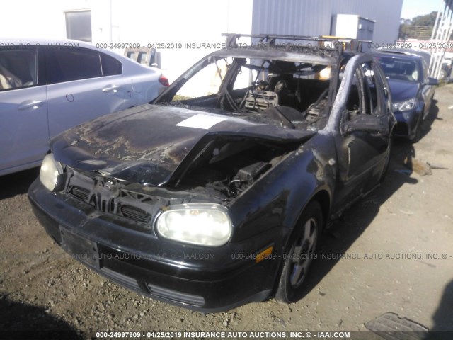 9BWGP61J524046655 - 2002 VOLKSWAGEN GOLF GLS TDI BLACK photo 2