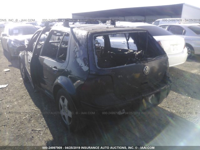 9BWGP61J524046655 - 2002 VOLKSWAGEN GOLF GLS TDI BLACK photo 3