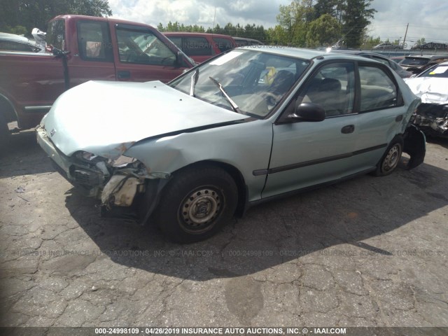 1HGEG8640NL022744 - 1992 HONDA CIVIC DX GREEN photo 2