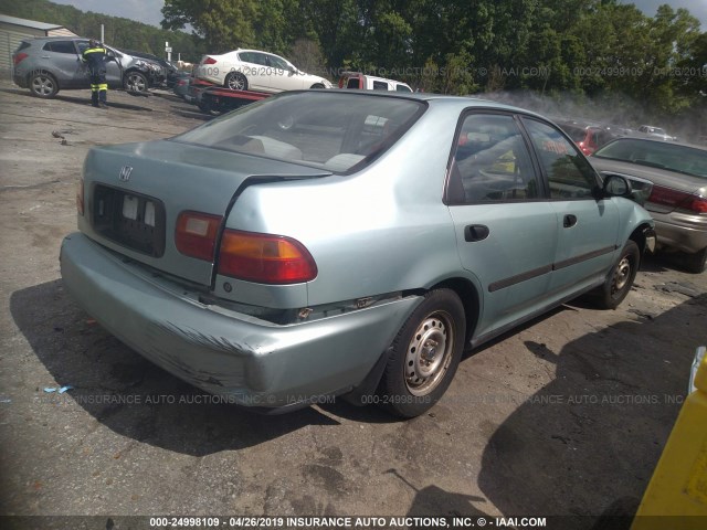 1HGEG8640NL022744 - 1992 HONDA CIVIC DX GREEN photo 4