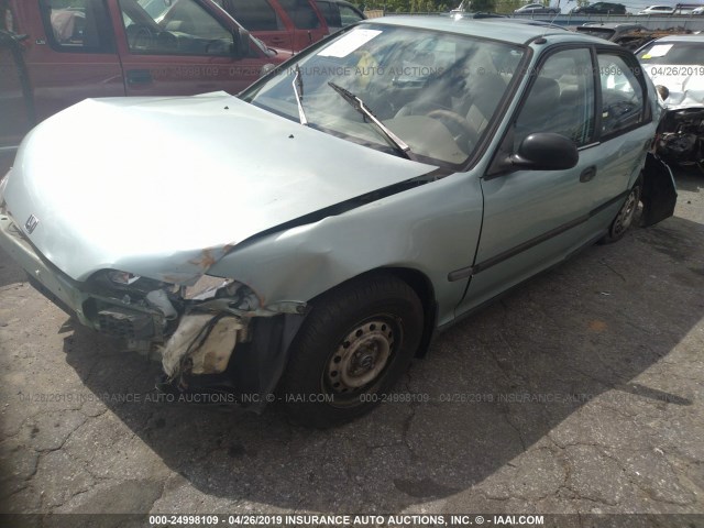 1HGEG8640NL022744 - 1992 HONDA CIVIC DX GREEN photo 6