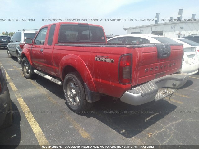 1N6ED26T51C323108 - 2001 NISSAN FRONTIER KING CAB XE/KING CAB SE RED photo 3