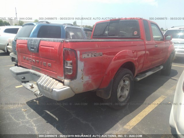 1N6ED26T51C323108 - 2001 NISSAN FRONTIER KING CAB XE/KING CAB SE RED photo 4