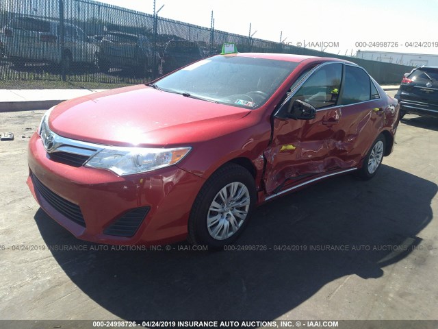 4T4BF1FK8ER384486 - 2014 TOYOTA CAMRY L/SE/LE/XLE RED photo 2