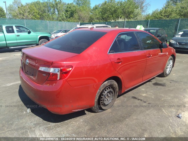 4T4BF1FK8ER384486 - 2014 TOYOTA CAMRY L/SE/LE/XLE RED photo 4