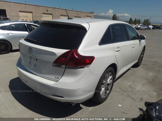 4T3ZA3BB5DU073015 - 2013 TOYOTA VENZA LE/XLE WHITE photo 4