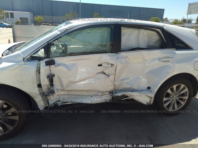 4T3ZA3BB5DU073015 - 2013 TOYOTA VENZA LE/XLE WHITE photo 6