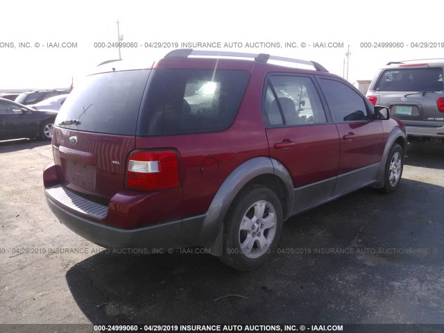 1FMZK02115GA58989 - 2005 FORD FREESTYLE SEL RED photo 4