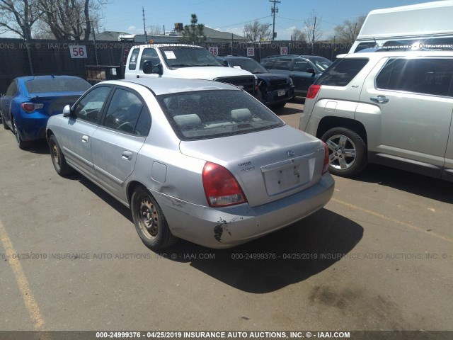 KMHDN45D13U678934 - 2003 HYUNDAI ELANTRA GLS/GT SILVER photo 3