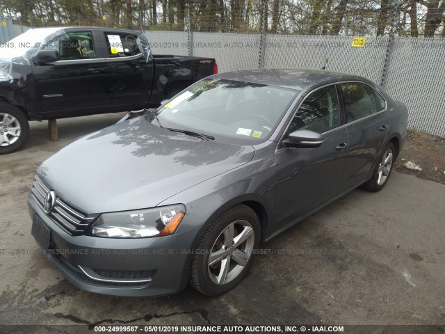 1VWBT7A38EC105308 - 2014 VOLKSWAGEN PASSAT SE GRAY photo 2