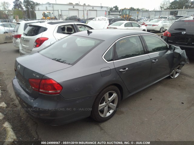 1VWBT7A38EC105308 - 2014 VOLKSWAGEN PASSAT SE GRAY photo 4