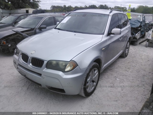 WBXPA934X6WG90429 - 2006 BMW X3 3.0I SILVER photo 2