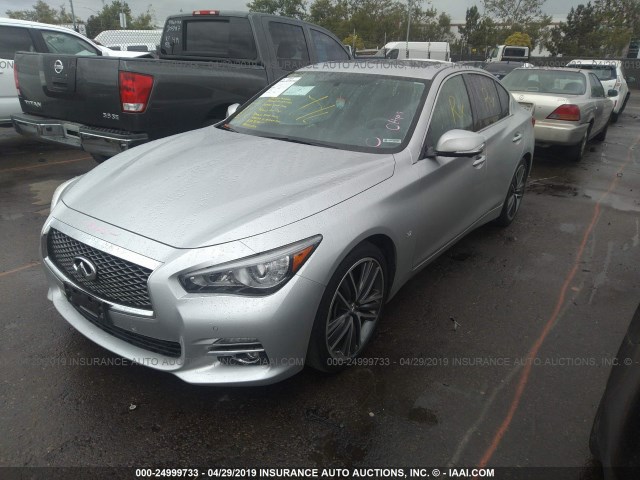 JN1BV7AP8EM693353 - 2014 INFINITI Q50 PREMIUM/SPORT SILVER photo 2