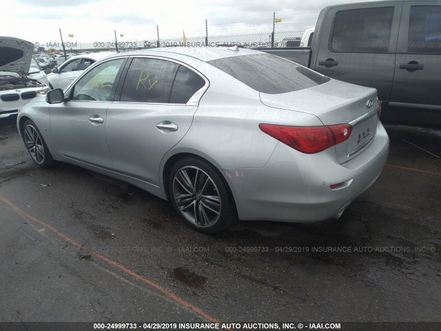 JN1BV7AP8EM693353 - 2014 INFINITI Q50 PREMIUM/SPORT SILVER photo 3