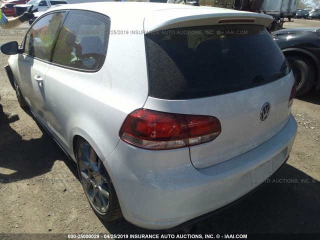 WVWEV7AJ9DW055895 - 2013 VOLKSWAGEN GTI WHITE photo 3