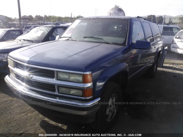 1GNFK16K2SJ341505 - 1995 CHEVROLET SUBURBAN K1500 BLUE photo 2