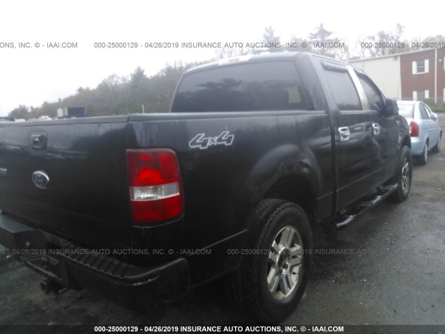 1FTPW14565FA48468 - 2005 FORD F150 SUPERCREW BLACK photo 4