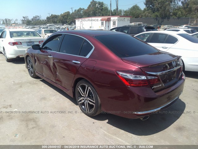 1HGCR2F51HA153575 - 2017 HONDA ACCORD SPORT MAROON photo 3