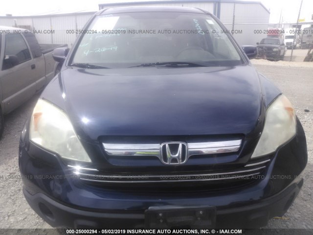 JHLRE38777C022648 - 2007 HONDA CR-V EXL BLUE photo 6