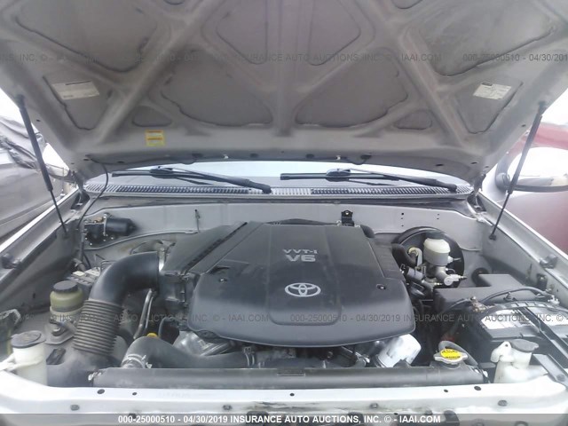 5TBRU34146S466481 - 2006 TOYOTA TUNDRA ACCESS CAB SR5 SILVER photo 10