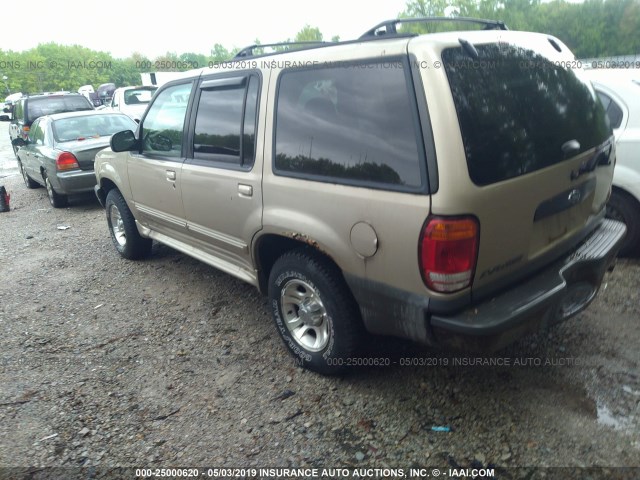 1FMZU72E4YUB50125 - 2000 FORD EXPLORER XLS GOLD photo 3