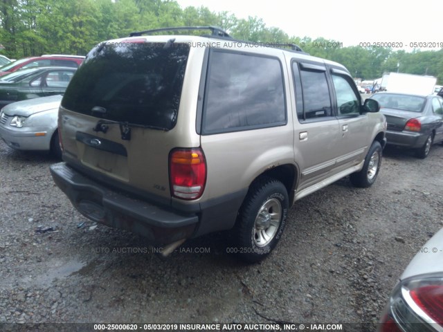 1FMZU72E4YUB50125 - 2000 FORD EXPLORER XLS GOLD photo 4