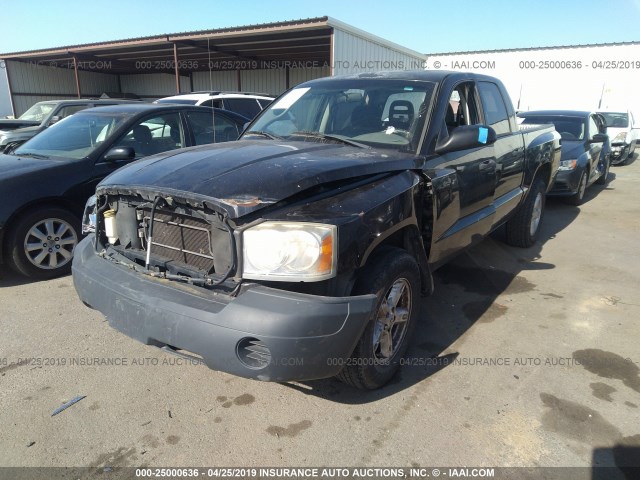 1D7HE28K07S208521 - 2007 DODGE DAKOTA QUAD/ST BLACK photo 2