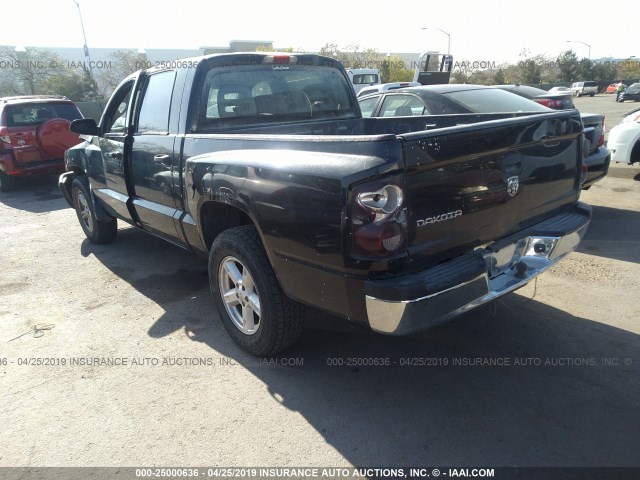 1D7HE28K07S208521 - 2007 DODGE DAKOTA QUAD/ST BLACK photo 3