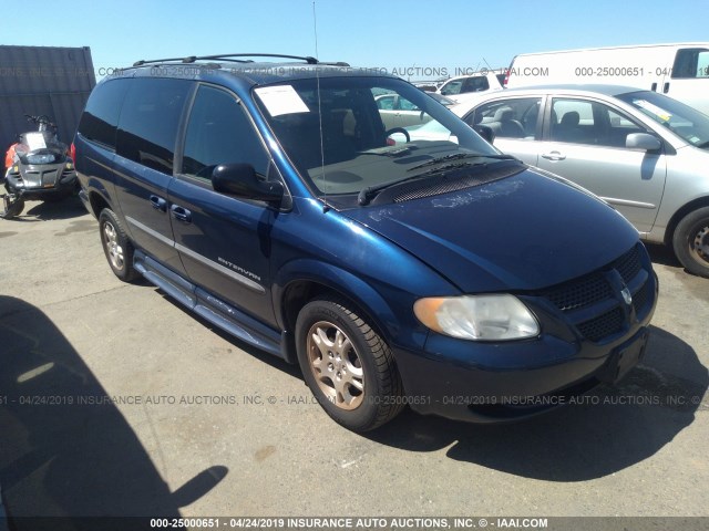 2D4GP74L73R155729 - 2003 DODGE GRAND CARAVAN EX BLUE photo 1