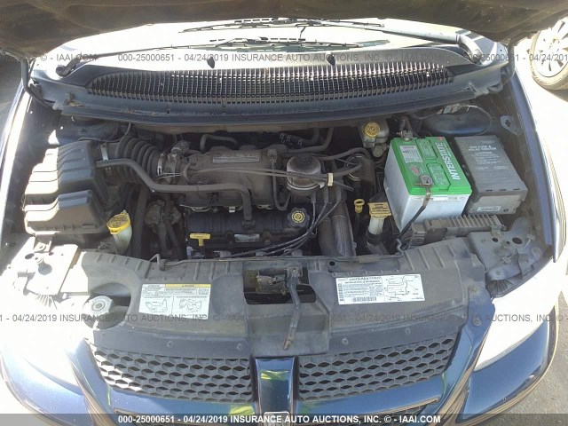 2D4GP74L73R155729 - 2003 DODGE GRAND CARAVAN EX BLUE photo 10