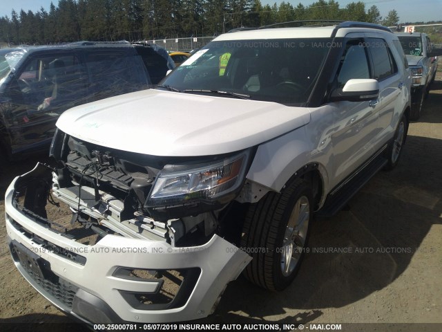 1FM5K8F84HGB64622 - 2017 FORD EXPLORER LIMITED WHITE photo 2