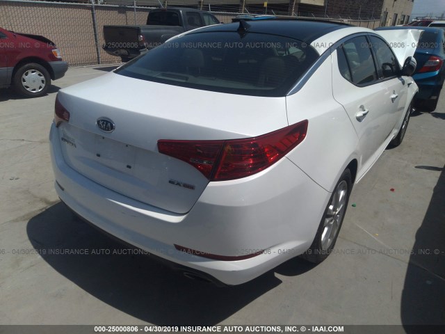 KNAGN4A78B5057245 - 2011 KIA OPTIMA EX/SX WHITE photo 4