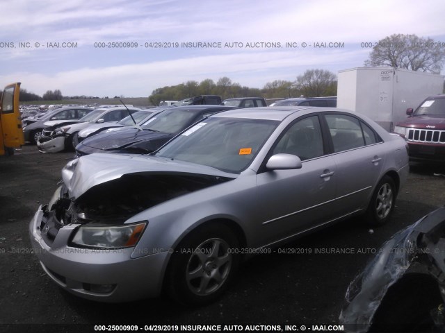 5NPEU46F46H049646 - 2006 HYUNDAI SONATA GLS/LX SILVER photo 2