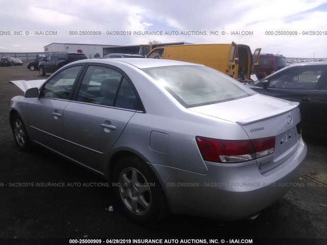 5NPEU46F46H049646 - 2006 HYUNDAI SONATA GLS/LX SILVER photo 3