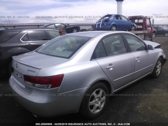 5NPEU46F46H049646 - 2006 HYUNDAI SONATA GLS/LX SILVER photo 4