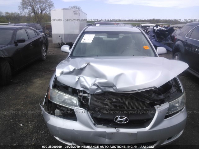 5NPEU46F46H049646 - 2006 HYUNDAI SONATA GLS/LX SILVER photo 6