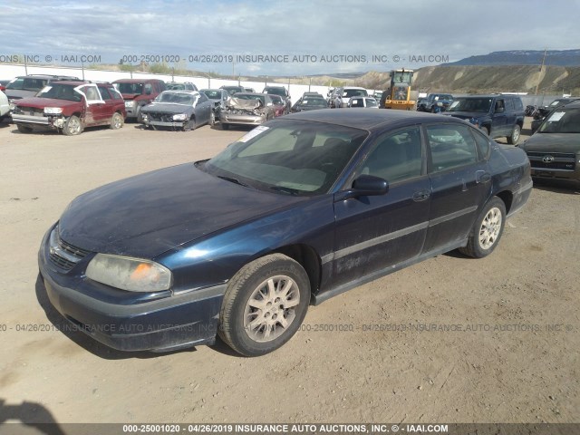 2G1WF52E619126152 - 2001 CHEVROLET IMPALA BLUE photo 2