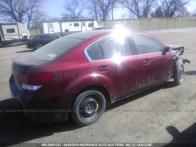 4S3BMBB65D3025958 - 2013 SUBARU LEGACY 2.5I PREMIUM RED photo 4